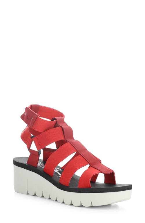 Yufi Platform Wedge Sandal in Lipstick Red/Red