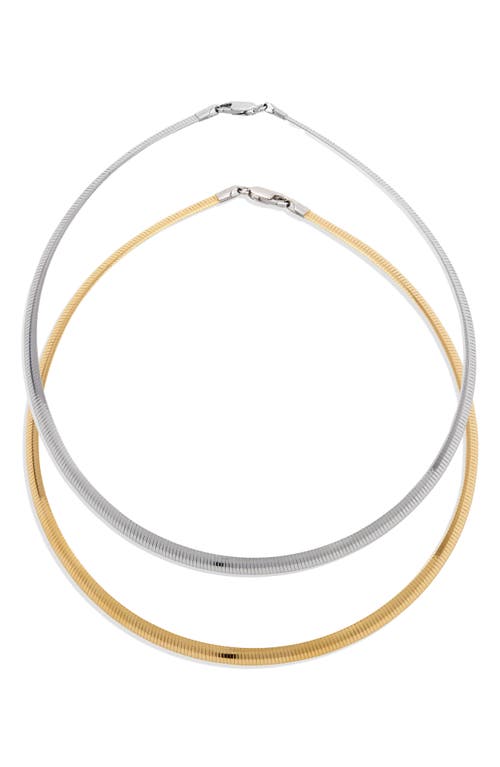 SAVVY CIE JEWELS Reversible Omega Chain Necklace in Yellow at Nordstrom