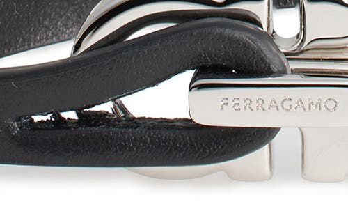 Ferragamo Gancini Bracelet In Nero/ Palllucido