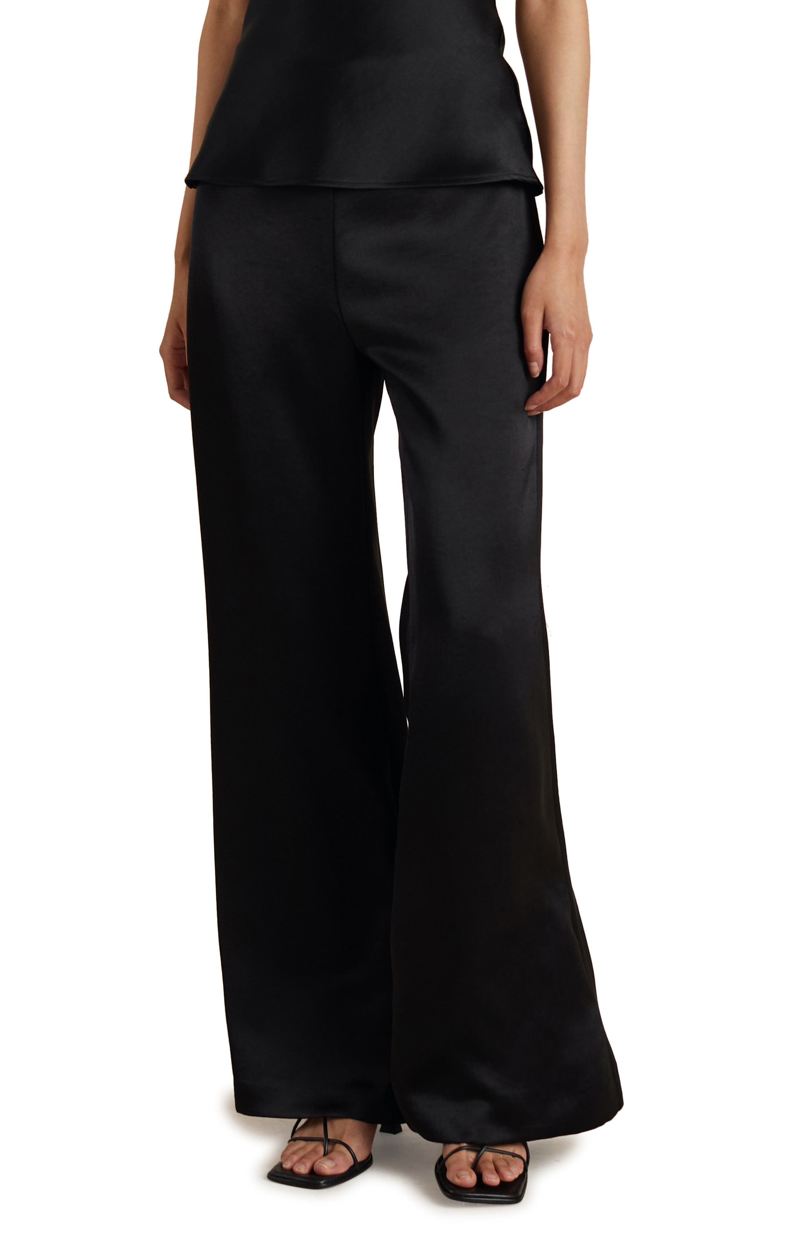 black satin dress pants