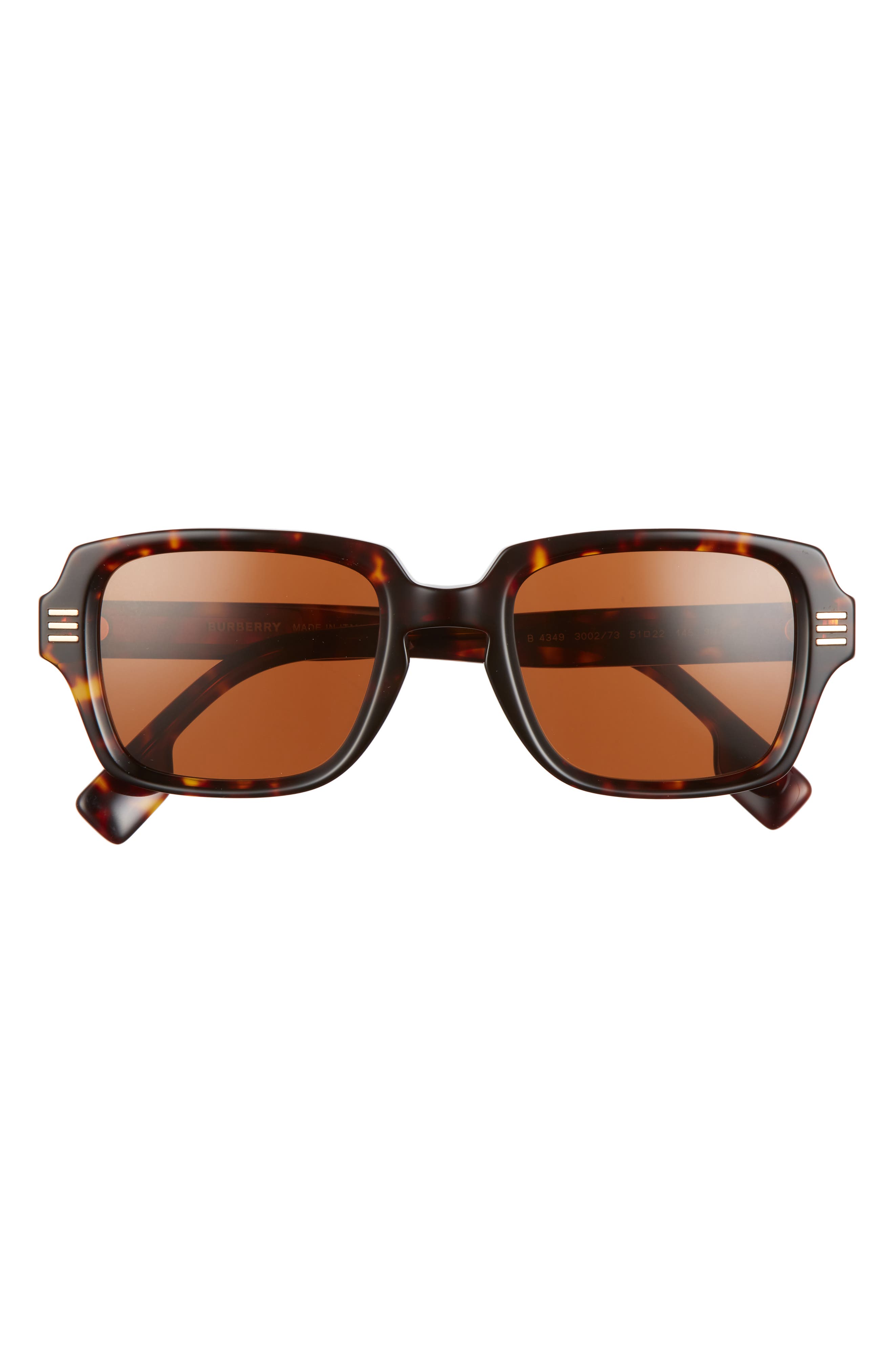 Burberry 51mm Rectangular Sunglasses in Dark Havana/Dark Brown at Nordstrom
