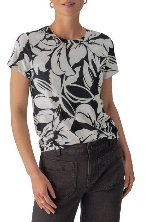 Shop Sanctuary The Perfect Geo Print Cotton Blend Knit Top In Palm Noir