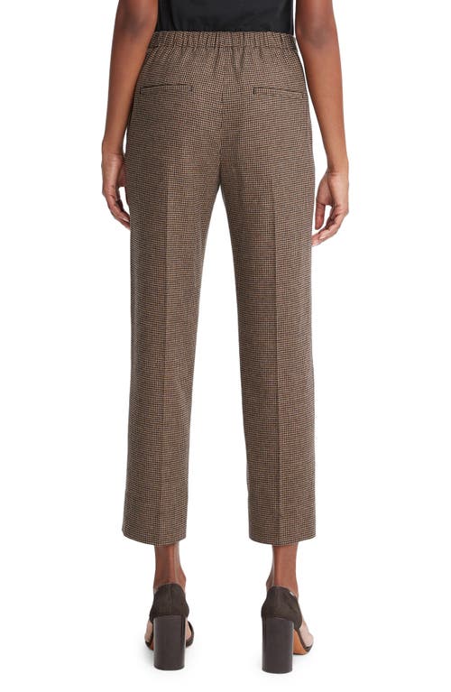 Vince Houndstooth Pull-on Crop Pants In Black/camel