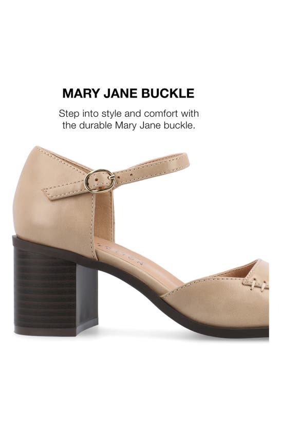 Journee Collection Evangeline Block Heel Pump In Tan
