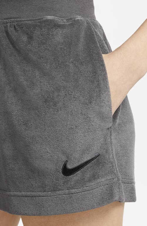 Shop Nike Sportswear Terry Shorts In Anthracite/black