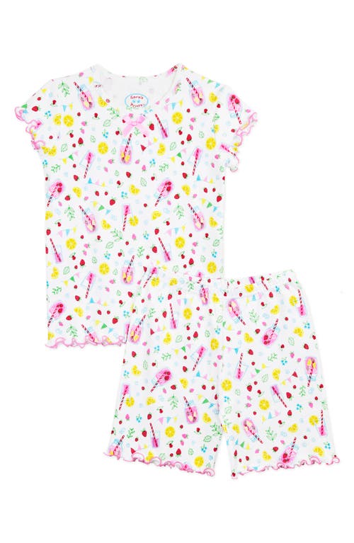Sara's Prints Sara's Prints Kids' Two-Piece Short Pajamas in Plm Pink Lemonade at Nordstrom, Size 4
