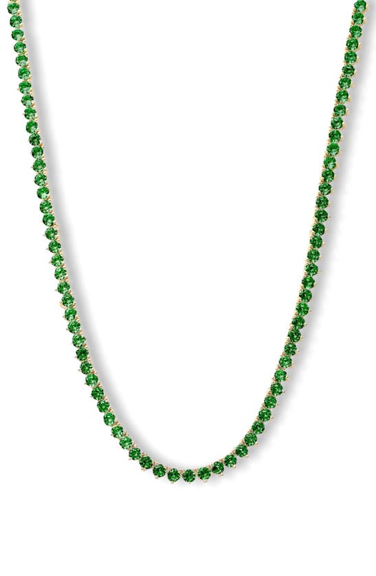 Melinda Maria Not Your Basic Tennis Necklace In Green