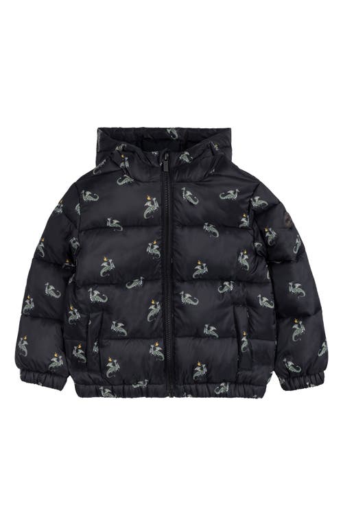 Miles The Label Kids' Football Packable Hooded Puffer Jacket In Black