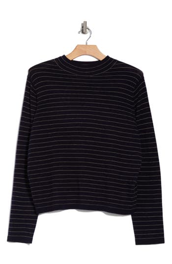 Vince Merino Wool Boat Neck High Low Sweater In Deep Lapis/heather Chamois