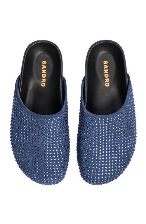 Shop Sandro Rhinestone Mules In Blue