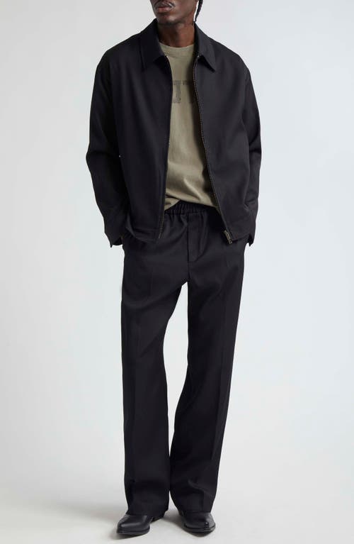Golden Goose Black Zip Jacket In Wool Gabardine Men In Black