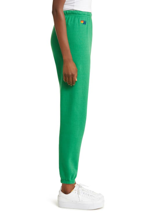 Shop Aviator Nation Stripe Sweatpants In Kelly Green/blue