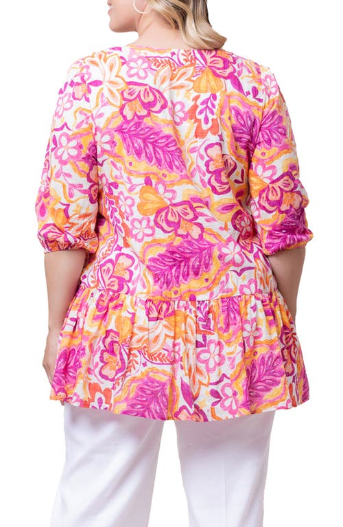Kiyonna Oasis Tunic Top In Artful Tropical Print