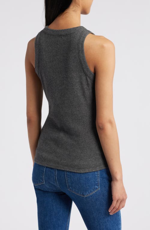 Loveappella Rib Tank & Shrug Set In Charcoal