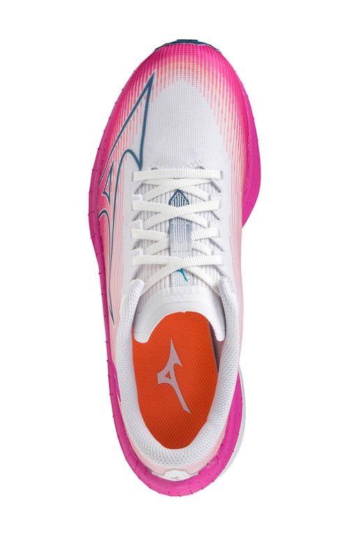 Mizuno Wave Rebellion Flash Running Shoe In White-silver