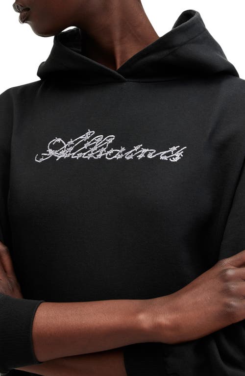 Shop Allsaints Pippa Unity Logo Graphic Hoodie In Black