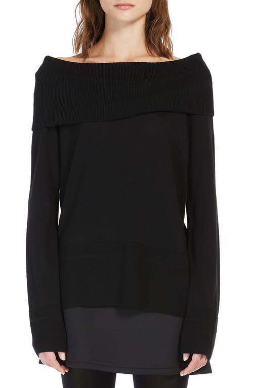 Tiglio Convertible Virgin Wool Cowl Neck Sweater in Black