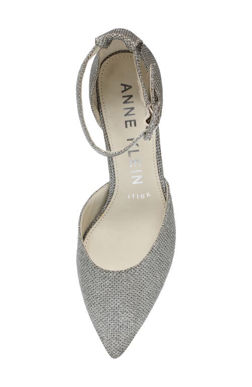 Shop Anne Klein Fabulist Ankle Strap Pump In Silver