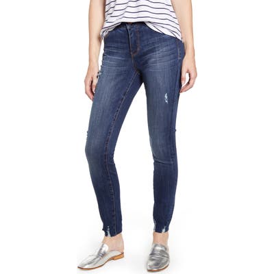 Jag Jeans Cecilia Distressed Raw Hem Skinny Jeans, Blue