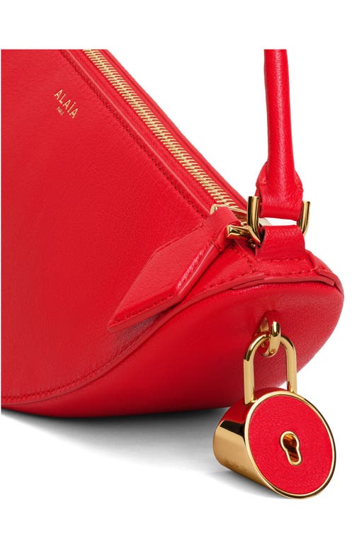 Shop Alaïa Le Demi Coeur Leather Shoulder Bag In Rouge