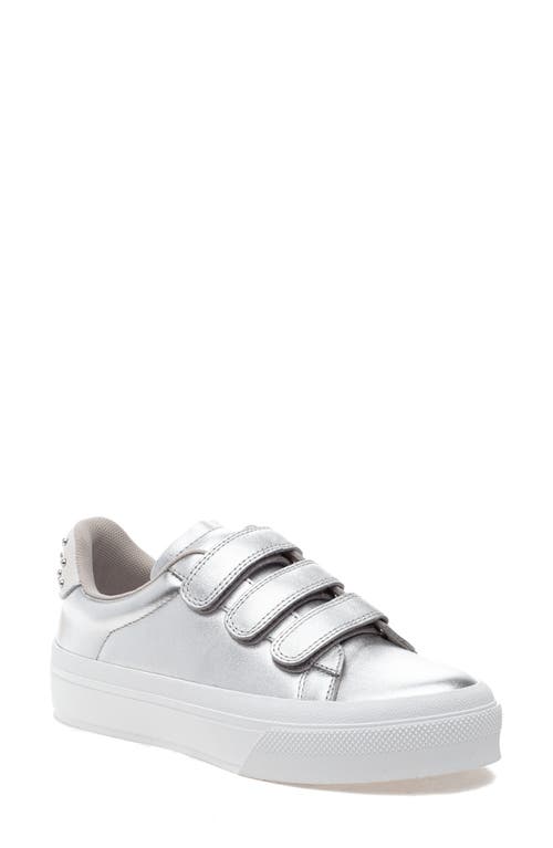 JSlides Gennie Studded Platform Sneaker in Silver 