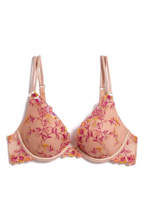 Shop Etam Gourmandise Embroidered Underwire Bra In Blush