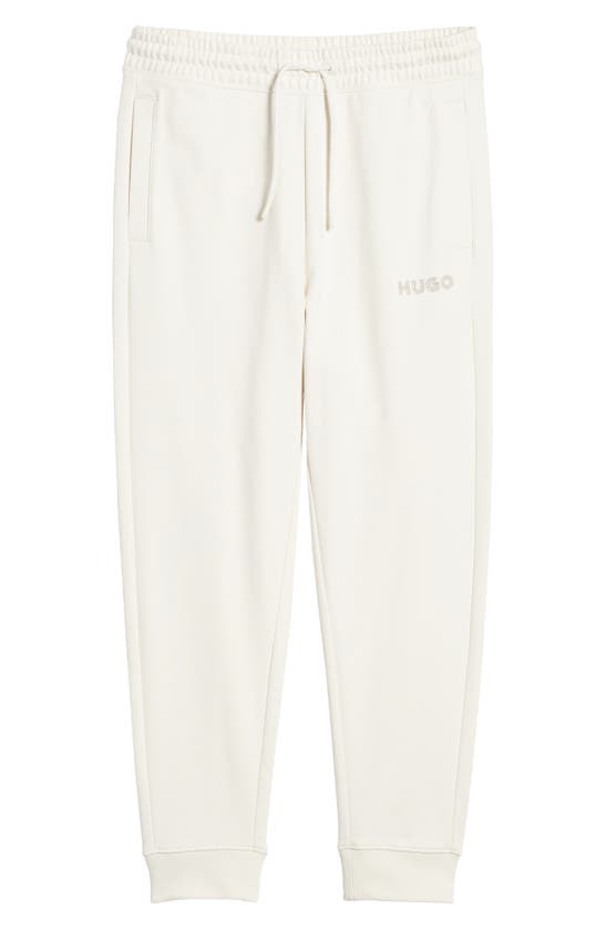 Hugo Boss Drochers Cotton French Terry Joggers In Open White