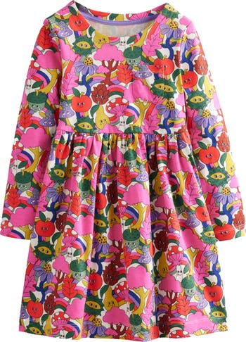 Mini Boden Kids' Fun Print Long Sleeve Cotton Jersey Dress | Nordstrom