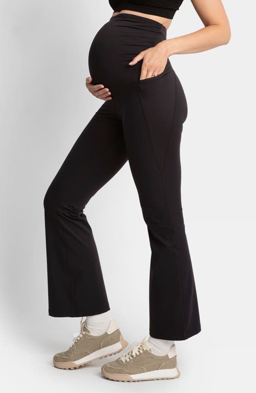 Seraphine Over The Bump Maternity Bootcut Leggings In Black