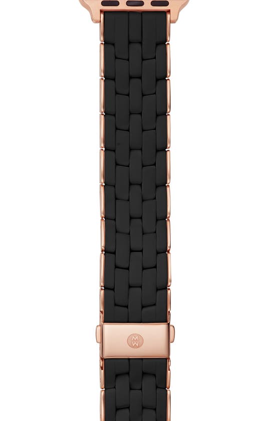 Michele Grey and Pink Gold-Tone Silicone-Wrapped Bracelet Apple Watch Band  - MS20GN767020