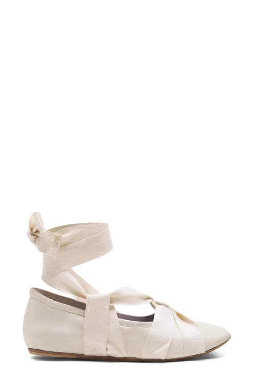 Free People Cece Ankle Strap Flat In Antique Ivory