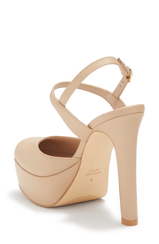 Stuart Weitzman Avenue Platform Pump In Golden Beige
