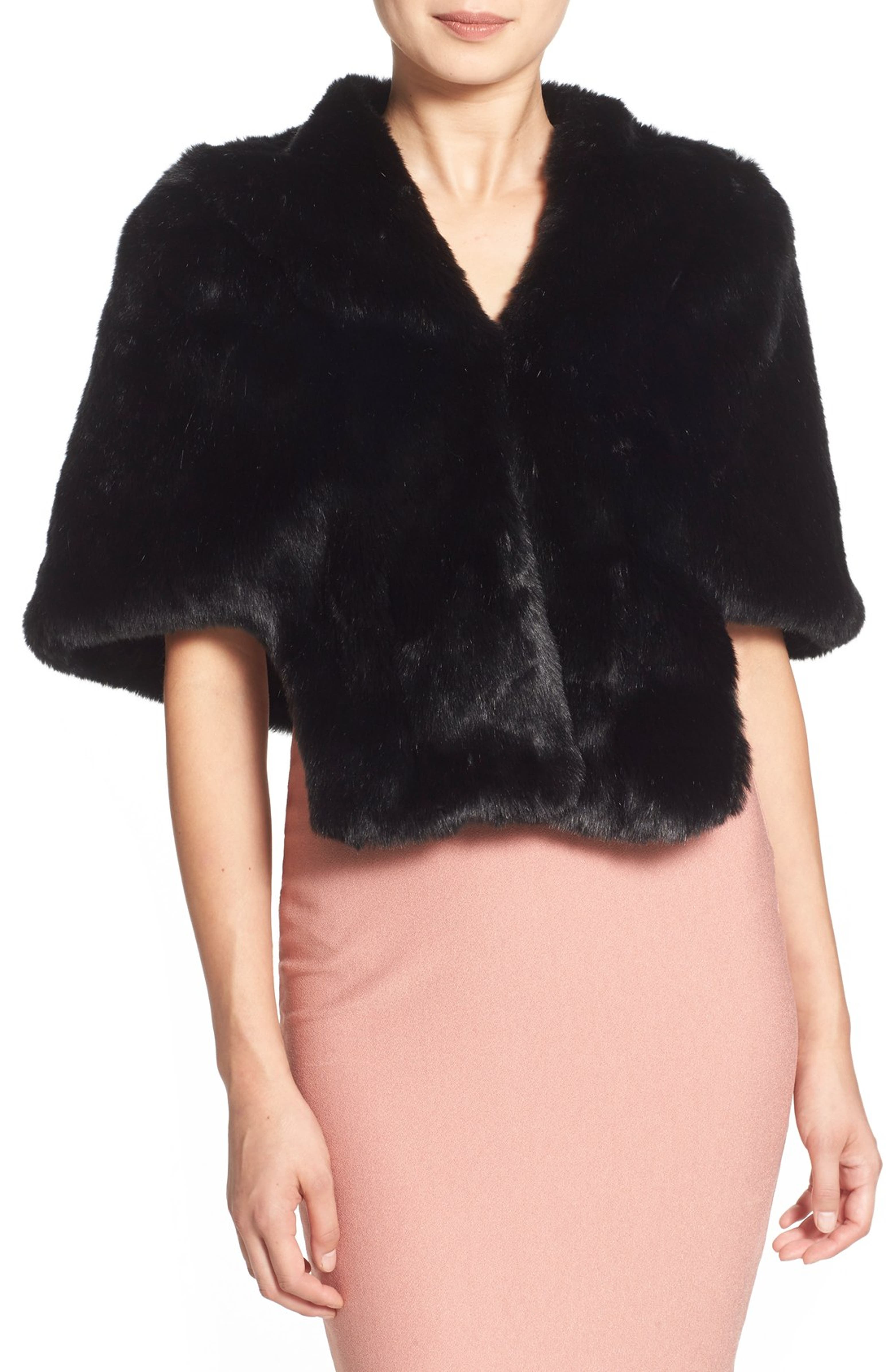Glint Oversized Lapel Faux Fur Bolero Nordstrom