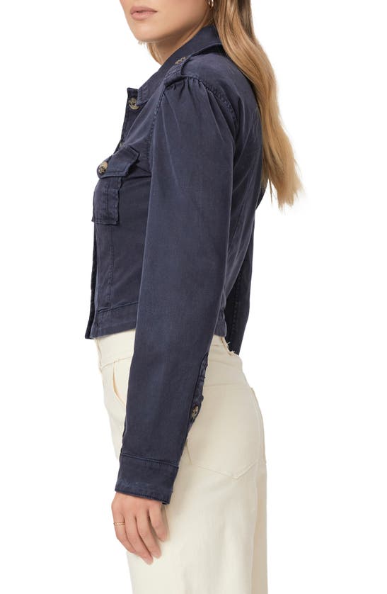 Shop Paige Pacey Crop Twill Jacket In Vintage Cosmic Navy