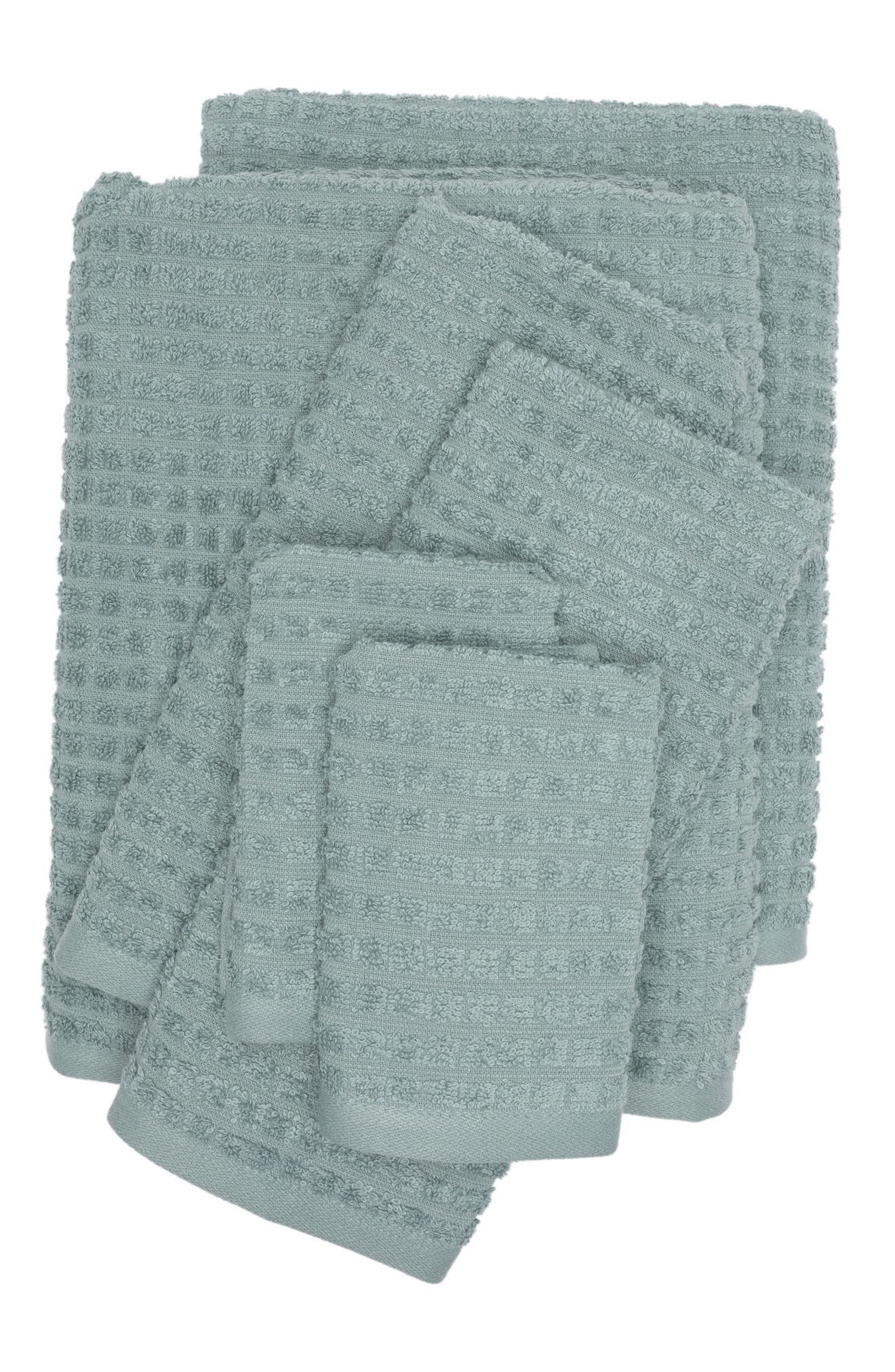 Bcbg Small Check 6-piece Towel Set In Blue