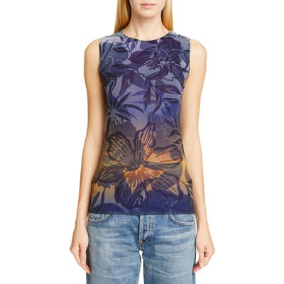 Fuzzi Degrade Floral Tank, Black