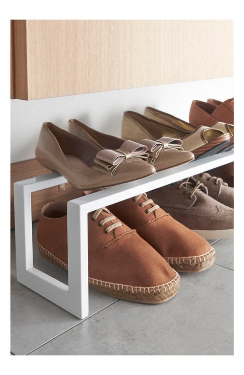 Yamazaki Adjustable Shoe Rack In White