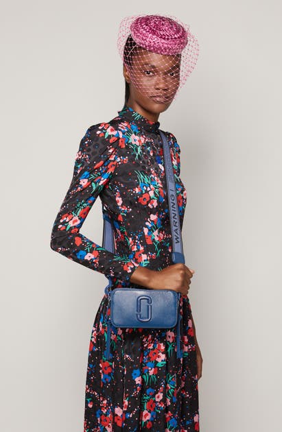 Marc Jacobs Snapshot Leather Crossbody Bag In Hudson River Blue | ModeSens