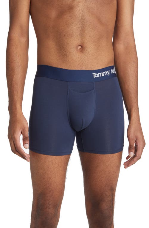 Shop Tommy John 2-pack Cool Cotton 4-inch Boxer Briefs In Navy/black