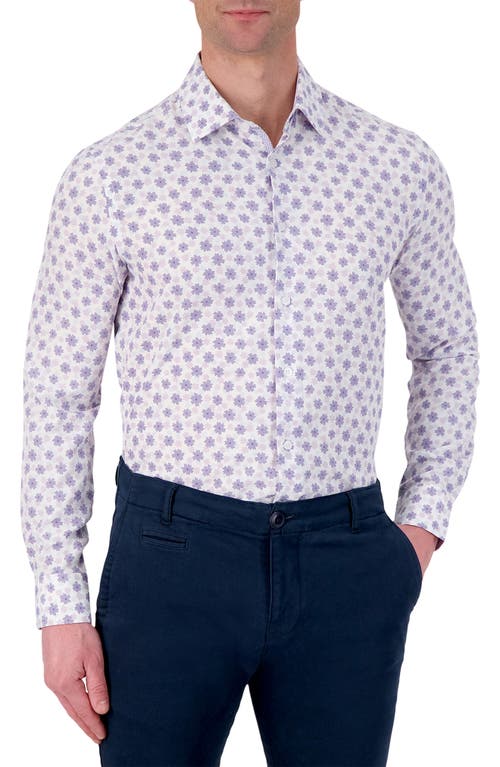 Report Collection Slim Fit Floral Performance Dress Shirt Lavender at Nordstrom,