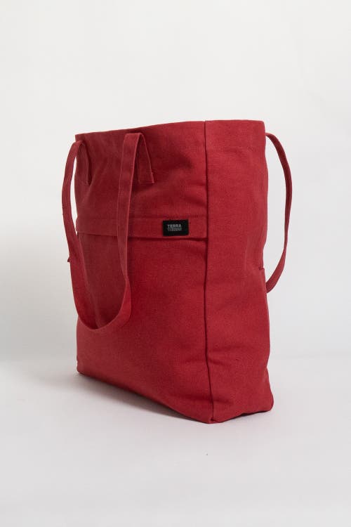 Terra Thread Organic Cotton Canvas Work Tote Bag In Ruby Red