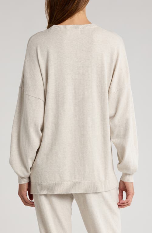 Shop Papinelle Crewneck Cotton & Cashmere Sweater In Ecru