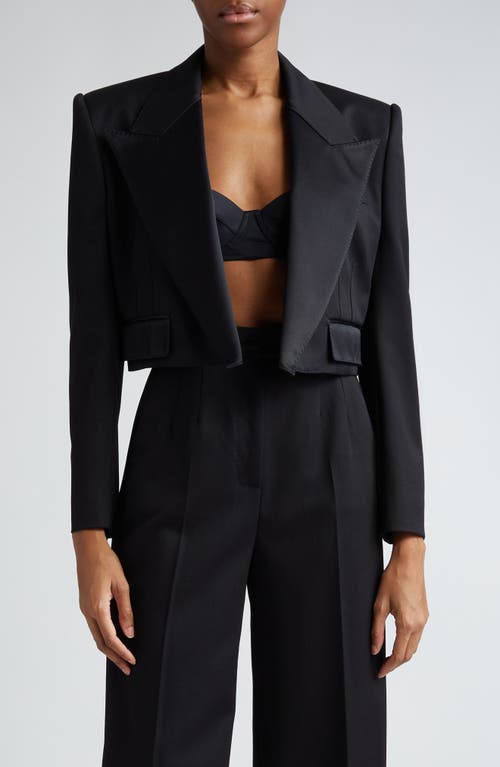 Dolce & Gabbana Wool Blend Crop Tuxedo Jacket Nero at Nordstrom, Us