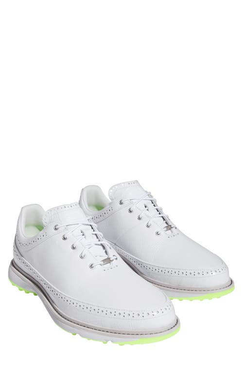 Modern Classic Spikeless Golf Shoe in White/Silver/Lemon