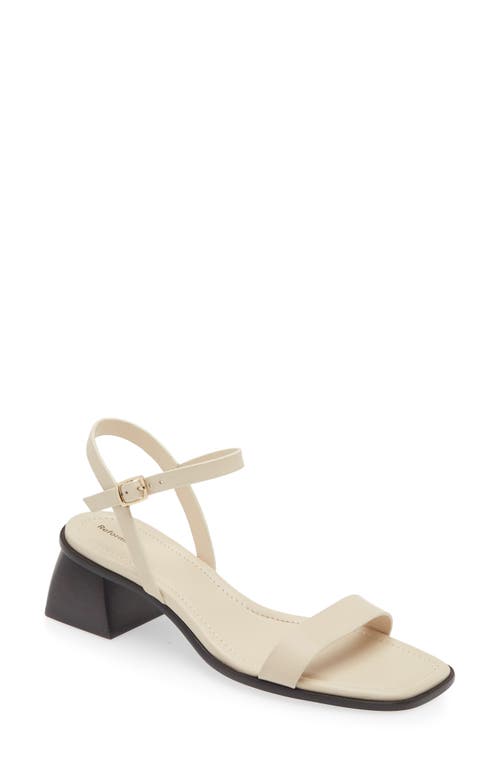 Reformation Stephanie Ankle Strap Sandal Almond Leather at Nordstrom,