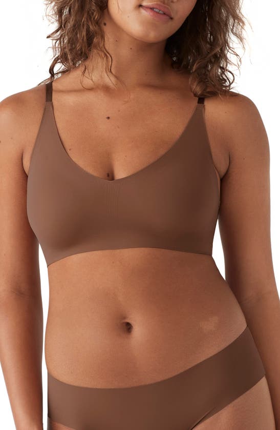 True & Co. True Body Scoop Neck Bralette In Chestnut