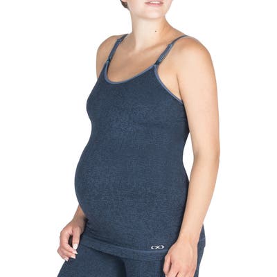 Modern Eternity Seamless Nursing Tank Top, Blue