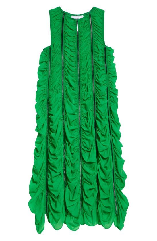 Melitta Baumeister Ruched A-line Dress In Green Airy Nylon