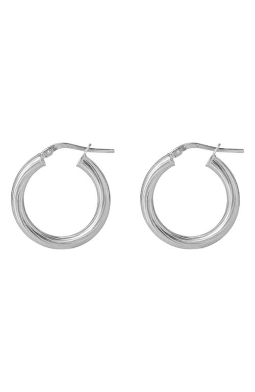 Argento Vivo Sterling Silver Small Tube Hoop Earrings