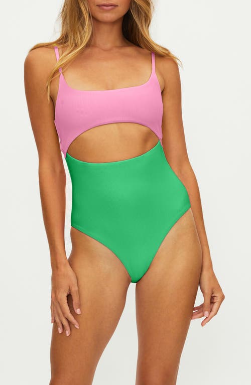 Ray Cutout Rib One-Piece Swimsuit in Island Colorblock